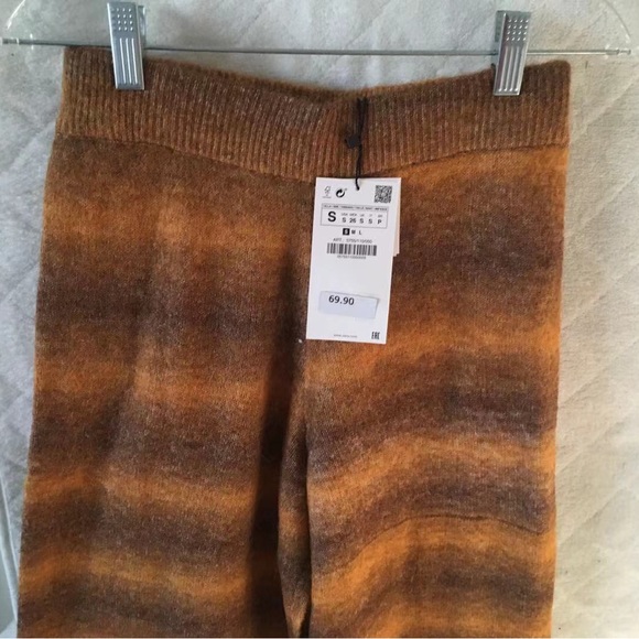 NWT ZARA STRIPED KNIT PANTS - Picture 8 of 9